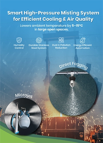 Industrial fogging systems in Coimbatore for cooling and dust control.