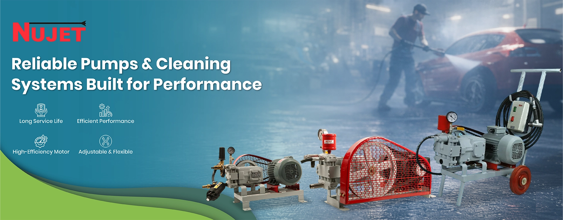 Durable high-pressure pumps for heavy-duty cleaning and industrial applications.