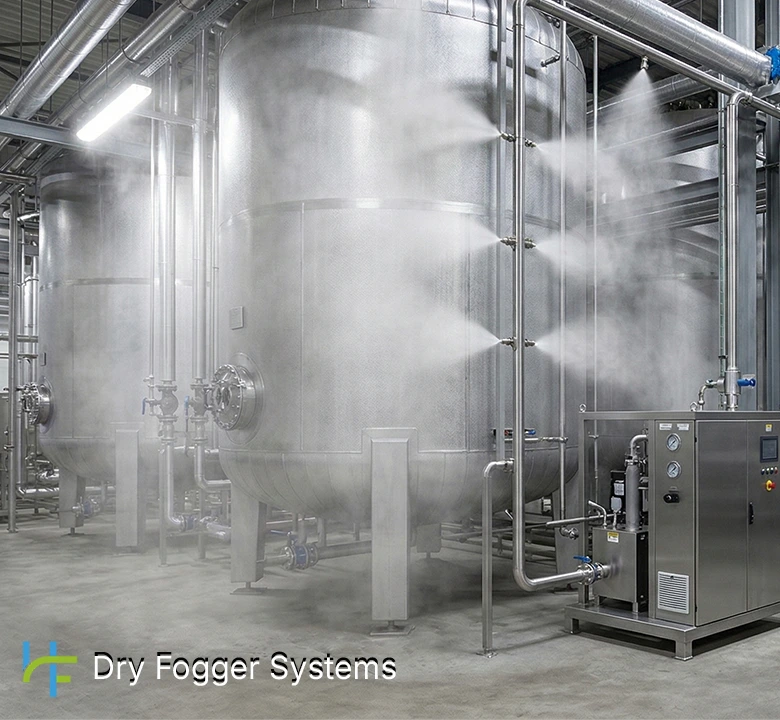 Industrial high-pressure dry foggers designed to prevent static and reduce dust in India.