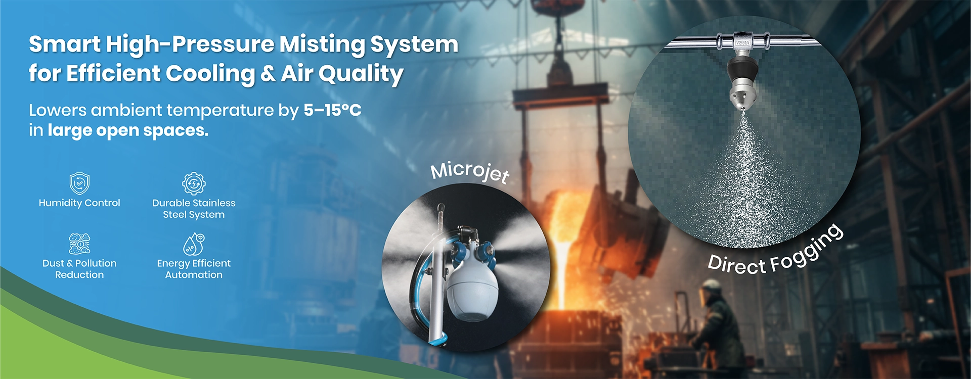 Efficient fogging systems in Coimbatore for cooling and humidity control.