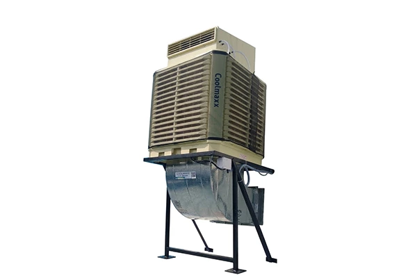 Eco-friendly evaporative air coolers providing fresh, filtered, and cooled air for large industrial workspaces in Coimbatore.